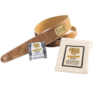 Hairy Leather Guitar Straps - Wildthings Ranch - Biscuit