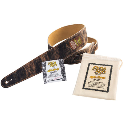Hairy Leather Guitar Straps - Wildthings Ranch - Brindle