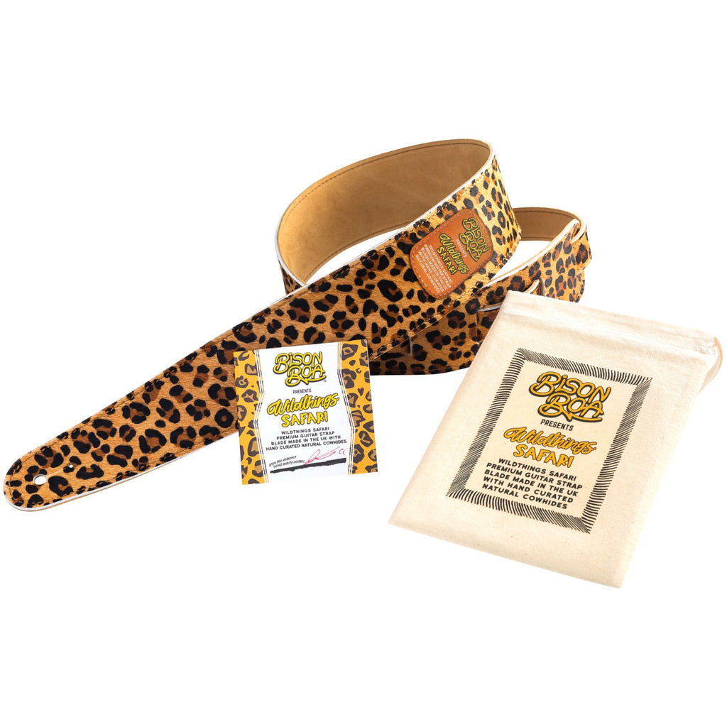 Wildthings Safari Big Cat | Hairy Leather Guitar Strap | Bison Boa