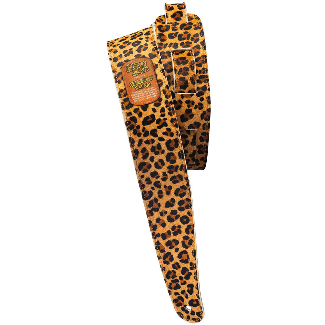 Wildthings Safari Big Cat | Hairy Leather Guitar Strap | Bison Boa